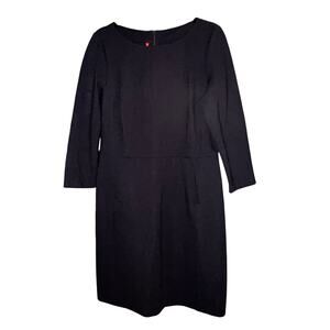 SPANX Blue Ponte Compression Dress Long Sleeve Zip Accents L Fitted Contemporary